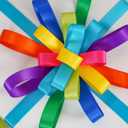 2 x MEEDEE 3/8 Inch Satin Ribbon Set 10 Rolls Rainbow Double Face Ribbon for Gift Wrapping, 5 Yards Each (Total 50 Yards), Decorative Ribbon for Presents & Party Favors