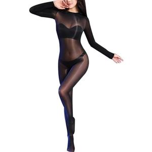 SSQKYZCSYZ Body Stockings for Women Oil Shiny Bodystocking 5D Sheer Full Body Stocking Glossy Pantyhose, One Size