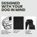 BRONZEDOG Pitbull Dog Muzzle Breathable Metal Basket for Large Dogs Amstaff Staffordshire Terrier Biting Chewing Barking (Nylon, Black)