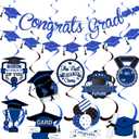 Congrats Grad Banner Graduation Party Decorations Graduation Banner Grade Decorations Class of 2025 with Congrats Decorations for 2025 Grade Decor (Purple Glitter)