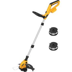 3 in 1 Cordless String Trimmer (No Battery) Compatible with Dewalt 20V Max Battery, 12" Electric Weed Wacker with Auto Line Feed, Foldable Weed Eater/Edger Trimmer/Mower for Yard Garden, Grass Trimmer (Yellow)