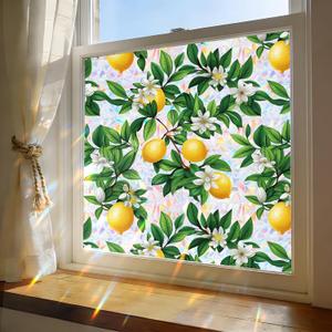 Frosted Glass Window Film, Decorative Sun Heat Blocking,Anti UV Save Energy | Day & Night Opaque, Easy to install, Static Cling Anti-Glare&Removable, Renter Friendly for Front Door & Bathroom,23.5x78.5