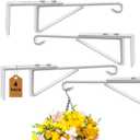 Adjustable Vinyl Fence Hooks for Hanging Plant Fit Fence Widths 0.8-3 Inch, Heavy Duty Fence Plant Hangers for Hanging Plants Bird Feeders, Lights, Basket Over The Fence Plant Hangers Outdoor 4 Pack