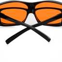 Eyekepper 100% Blue Light Reduction,Huge Fitover Anti-Blue Blocking Computer Eyeglasses with Extra Amber Lenses, Black