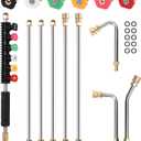 Pressure Washer Extension Wand Upgrade, 9 Pack Power Washer Lance with 6 Nozzle Tips, 30,90,120 Curved Rod, 1/4" Quick Connect, 4000 PSI