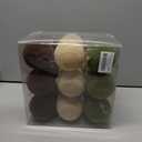 Senjie 18 PCS Velvet Ornaments Balls Sets for Christmas Tree 3.15inch Multicolor Flocked Christmas Balls Assortment for Xmas Tree Holiday Decor (Brown,Green and Khaki Each 6pcs)