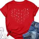 Valentines Shirt for Women Cute Love Heart Tshirts Casual Hearts Graphic Tee Tops for Her M