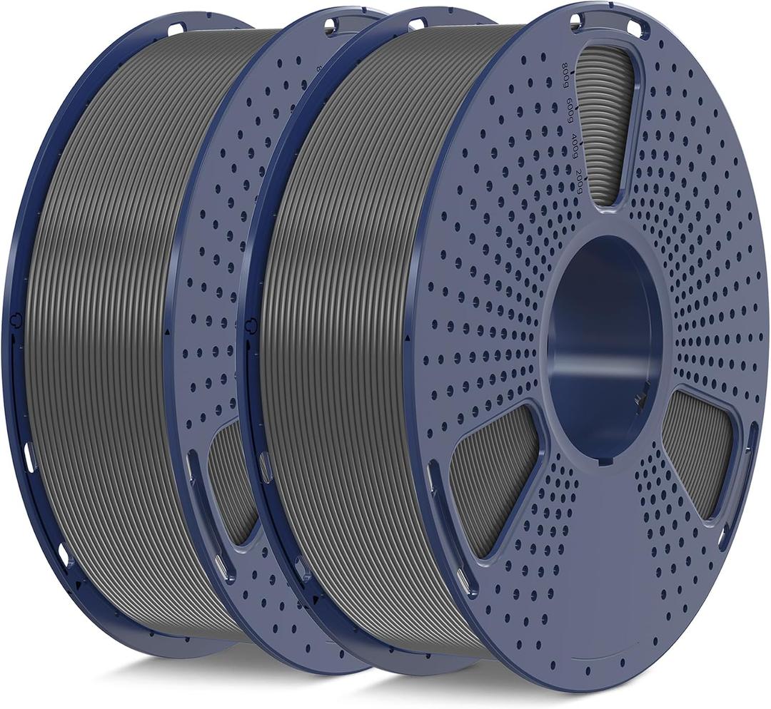 SUNLU 3D Printer Filament PLA Plus 1.75mm 2KG, SUNLU Neatly Wound PLA Filament 1.75mm PRO, PLA+ Filament for Most FDM 3D Printer, Dimensional Accuracy +/- 0.02 mm, 1 kg Spool, 2 Packs, Grey+Grey