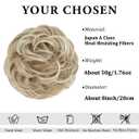 2 x CJL HAIR Large Messy Bun Hair Piece Wavy Curly Scrunchies Synthetic Chignon Ponytail Hair Extensions Thick Updo Hairpieces for Women Sunny Blonde