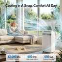 UTHFY 12,000 BTU Portable Air Conditioners, 4-In-1 Portable AC Unit With Dehumidifier/Cool/Fan/Sleep Modes, Cools Up To 550 Sq.Ft, 24H Timer, Remote & Window Kits, Air Conditioner For Bedroom