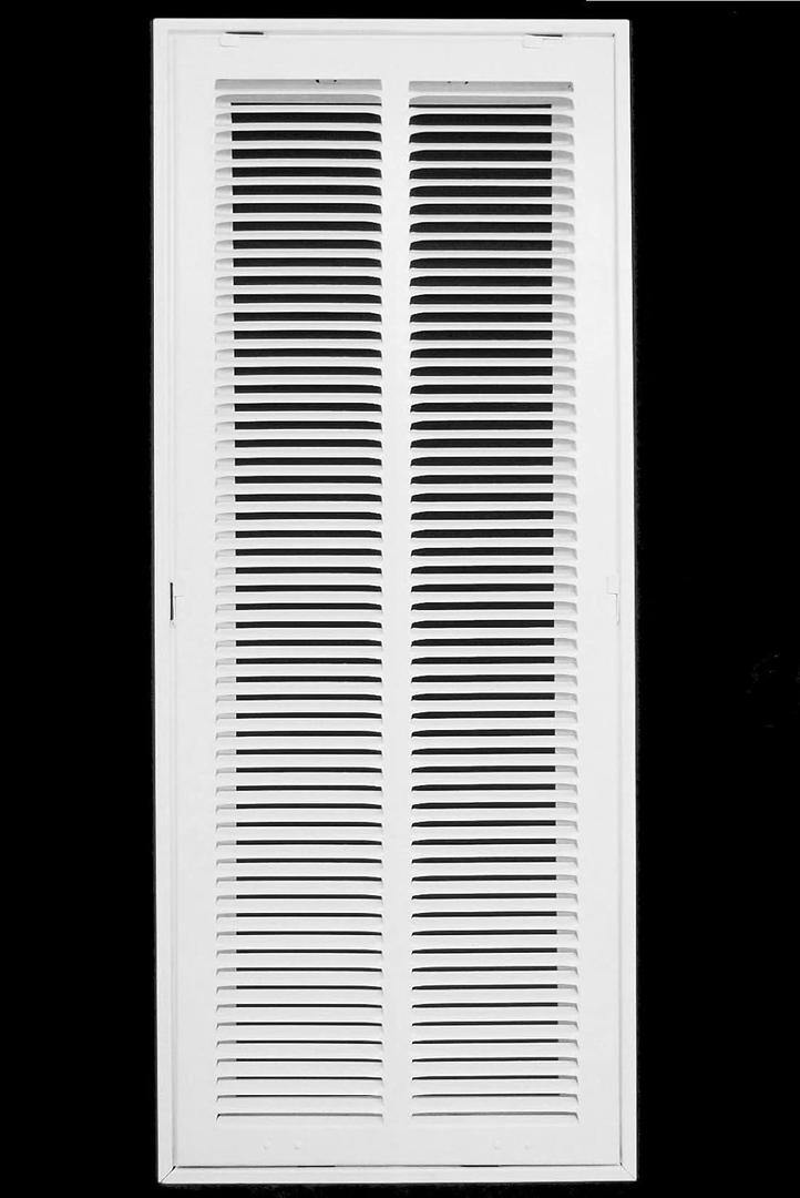 HVAC Premium 12 x 30 Duct Opening Steel Return Air Filter Grille, for 1-inch Filter, Removable Door, Flat Stamped HVAC Vent Cover Grille, Outer Dimensions 14.5 x 32.5
