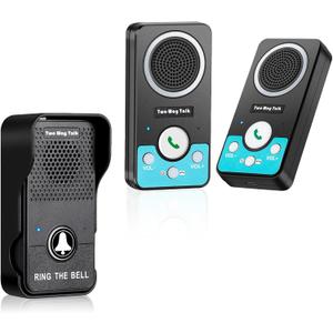 Wireless Doorbell with Speaker 2 Way Audio, Hands-Free Natural Conversation Door Bell Ringer Wireless, 1300Ft Range, 8 Level Volume, 4 Chimes, Battery Doorbell with Intercom for Home/Office/Classroom