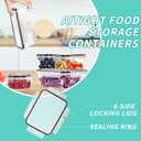 Skroam 72 piece Food Storage Containers Set with Airtight Lids (36 Containers & 36 Lids), Plastic Leak-Proof Kitchen Storage Containers for Pantry Organizers and storage - Meal Prep, Lunch Containers