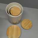 vancasso Sabine Ceramic Canister Set with Airtight Wood Lids - 3-Piece Kitchen Storage for Flour, Sugar, Coffee, Tea & Spices - Modern Countertop Decor