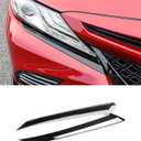 Front Headlight Eyelid Eyebrow Edge Cover Trim Fit For Toyota Camry SE XSE 2018-2022 Car Accessories  Brushed Black Style Stainless Steel