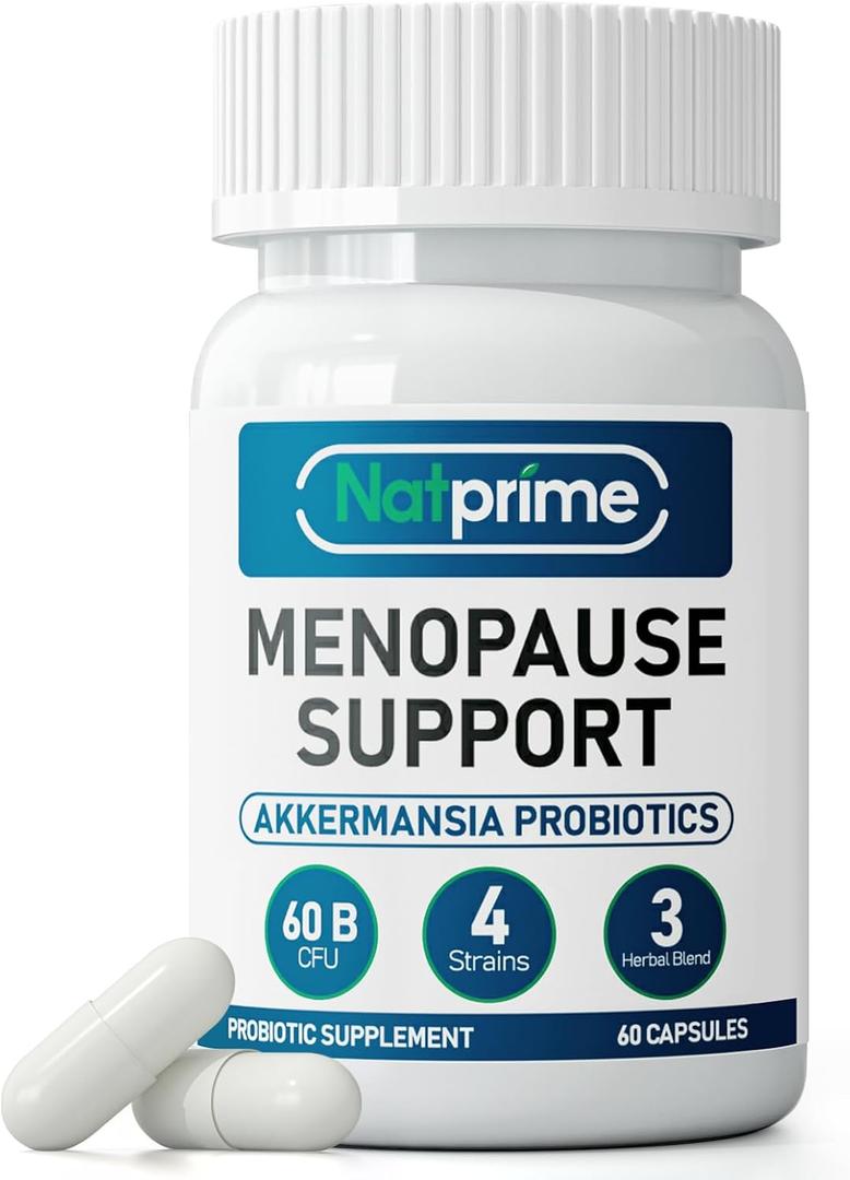 Menopause Probiotic Supplements for Women - 60 Billion CFU Akkermansia Probiotics for Hormone Balance, Night Sweats, Hot Flashes Relief, Gut Health - 60 Ct