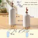 Dizada Olive Oil Dispenser Bottle Set of 2 (22 Oz + 14 Oz) - Porcelain Oil and Vinegar Bottles with Stainless Steel Spout, Ceramic Kitchen Cruet, Dishwasher Safe