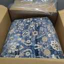 Dark Blue 2x6 Runner Rug for Hallway Low Pile Retro Rugs Non Slip Washable