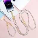 Crystal Phone Strap Crossbody and Wrist Lanyard, Anti Theft Layered & Wrist Strap Cell Phone Neck for Women