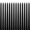 14-Pack 10-Inch Black Taper Candles | Unscented & Dripless | 7.5-Hour Burn for Weddings, Church Altars, Holiday Decor & Prayer Ceremonies