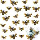 36pcs 3D Bee Sticker, 2 Sizes Spelling Bee Decorations, Double Layer Glitter Bee Cutouts, Honey Bees Stickers Wall Decor for Window Sticker Home Office Fridge Windows Decorations