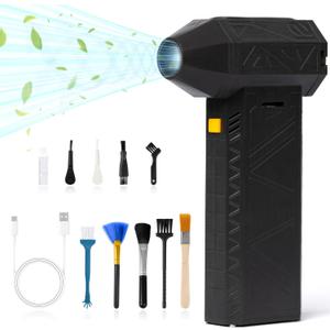 L&Z Electric Air Duster - 130000RPM Compressed Air Turbo Fan, Continuously Adjustable Mini Jet Dry Blower for PC, Outdoors, Car, Home Cleaning