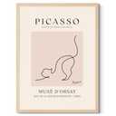 Pablo Picasso Wall Art Cat Canvas Prints Picture Minimalist Wall Decor Picasso Abstract Line Drawing Posters Framed Artwork for Living Room Bedroom Nursery Home Office Decoration Gifts, 12x16 Inch