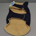 Queenmore Warm Dog Coat, Cold Weather Puffer Dog Jacket with Ultra Thick Plush Lining, Storage Pockets (Dark Navy, Medium)