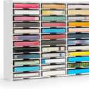 SANFURNEY 36 Slots Cassette Tape Storage Rack Desktop Audio Tape Organizer, Wall-Mounted Audio Cassette Holder -White