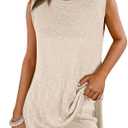 ANRABESS Women Summer 2 Piece Outfits Sleeveless Knit Sweater Top & Shorts Soft Lounge Sets Travel Beach 2025 Spring Clothes, Size Medium 