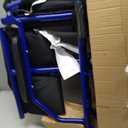 Medline Ultra Lightweight Transport Wheelchair for Adults, Foldable, 19-Inch Seat Width, Blue Frame, Black Upholstery