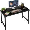 Grandder 40 inch Computer Desk, Small Home Office Desk Study Writing Kid Table, Simple PC Gaming Desk, Adjustable Feet, Black