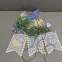 One Funny Goose High Chair Banner - One Silly Goose Birthday Highchair Banner,Blue Gingham Style 1st Birth Yarn Tassel Banner for Boys