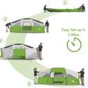 CAMPROS CP Tent 8 Person Camping Tents, Weather Resistant Family Tent, 5 Large Mesh Windows, Double Layer, Divided Curtain for Separated Room, Portable with Carry Bag