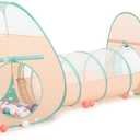 SISTICKER 3 in 1 Kids Play Tent with Baby Ball Pit and Play Tunnel, Toddler Climbing Toys for Boys, Girls, Babies, Indoor Outdoor Pop Up Playhouse Tunnel Toys (Balls NOT Included)