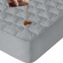 Queen Mattress Protector Pad Waterproof Quilted, Breathable & Cooling Queen Size Mattresses Protector Cover Fitted with Deep Pocket Up to 14", (Gray)