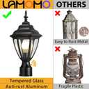 Lamomo Updated Large Size Dusk to Dawn Outdoor Post Lights, Waterproof Aluminum Lamp Post Light Fixture, Lamp Posts Outdoor Lighting Pole Lantern for Yard Patio Pathway Garden, 18.15nch-1Pack