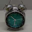 Super Loud Alarm Clock for Heavy Sleepers Adults,Twin Bell Retro 4 Inch Silent Non-Ticking Quartz with Backlight, Metal dial, Alarm Clocks for Bedrooms Bedside (Green)