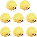 SANWA 8 pcs OBSF-30 Original Push Button 30mm - for Arcade Jamma Video Game & Arcade Joystick Games Console (Yellow) S@NWA