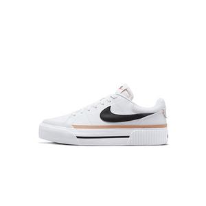 Nike Women's Court Legacy Lift Shoes, White/Black-Hemp-Team Orange, 9.5