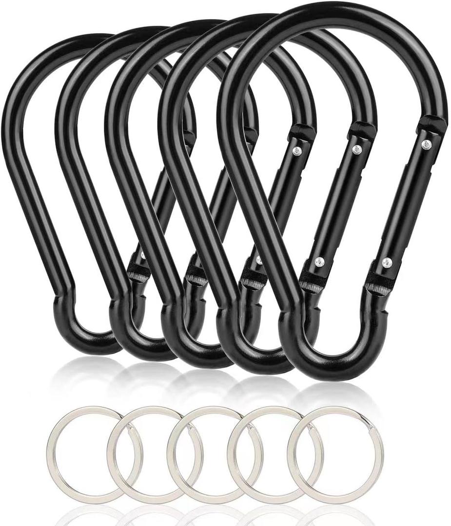 Carabiner Caribeaner Clip,Extra Large 4" Aluminum Carabeaner Keychain Hook,Spring Snap Key Chain Clip