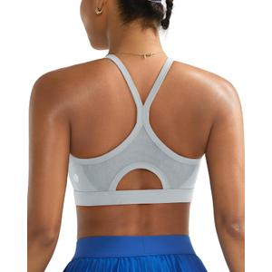RUNNING GIRL Sports Bra for Women,Y Back Molded Cup Medium Impact Sports Bras with Sewn in Pads (Large)