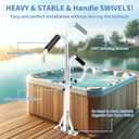 Two-Way Stainless Steel Hot Tub Handrail with 360 Handrail Rotation, Waterproof Sponge Handle, Upgraded Detachable Base, Adjustable Height 43-53In, 600-pound SPA Side Handrails for Indoor&Outdoor
