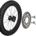 17 inch Front Rim Wheel Tire Tube Assembly for Apollo RFZ SSR 125cc XR CRF DB KLX125 KX85 TTR125 YZ85 YZ80 RM80 Dirt Pit Bike Tao Tao BD17 with 15mm Axles Includes Brake Rotor (17 inch)