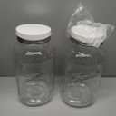 eleganttime 128 oz Mason Jars Extra Wide Mouth 2 Pack, 1 Gallon Glass Large Jars with Airtight Lid, Safe for Food Storage,Curing, Fermentation and Preservation(Not standard wide mouth)