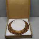 Antique Gold Charger Plates, 13 Inch Dinner Plate Chargers Round Server Ware. Set of 6 Plastic Embossed Charger for Dinner, Wedding, Elegant Tableware Decor