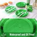 Green Party Decorations, 168 Pcs Green Paper Plates and Napkins Party Supplies, Birthday Plates Serve 24, for Birthday Baby Shower Graduation Father's Day