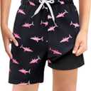 Haloumoning Boys Swim Trunks with Boxer Brief Liner Kids Gradient Quick Dry Swimming Shorts 5-14 Years, 150