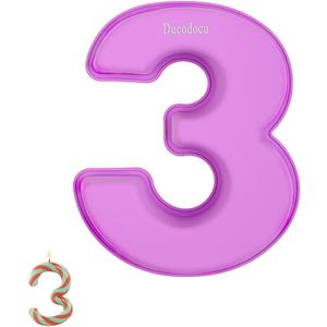 Ducodocu Large Number Cake Pan for Baking 3D Silicone Cake Mold DIY Baking Mold Novel Cake Tins for Birthday Wedding Anniversary Number of 3