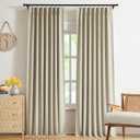 WEST LAKE Sand Pinch Pleated Full Blackout Curtain Panels 102 Inches Long,French Pleat Linen Blended Room Darkening Drapes,Modern Window Treatment for Bedroom Living Room,40" Wx102 L(Pack of 2)